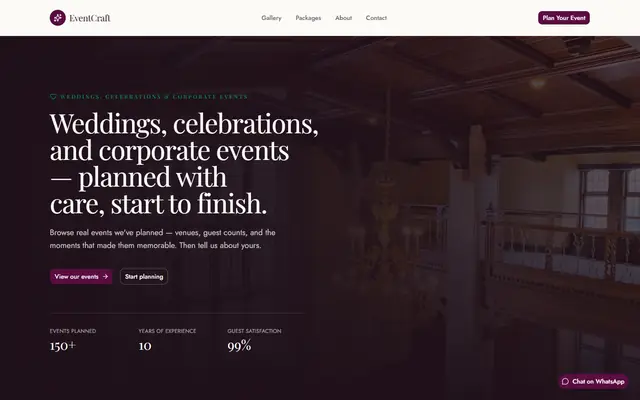 EventCraft homepage