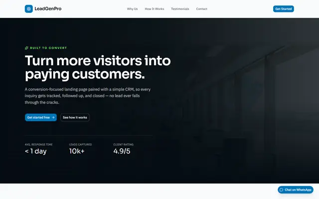 LeadGenPro homepage