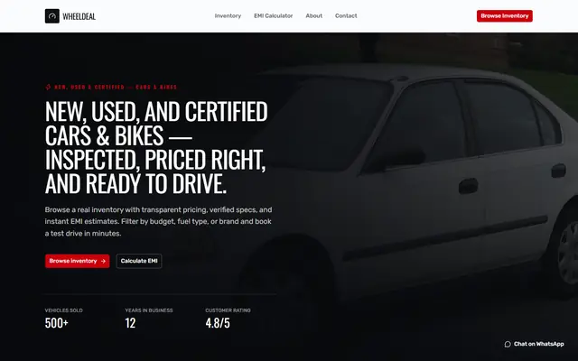 WheelDeal homepage